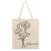 Custom Birth Flower Tote Bag Floral Shopping Bags Personalized Botanical Canvas Tote Bag, Personalized Birthday Gift, Teacher Gift Canvas Bag, Teacher Appreciation Gift, Back To School Gift view 1