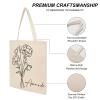 Custom Birth Flower Tote Bag Floral Shopping Bags Personalized Botanical Canvas Tote Bag, Personalized Birthday Gift, Teacher Gift Canvas Bag, Teacher Appreciation Gift, Back To School Gift view 3