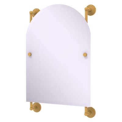Allied Brass PQN-27-94-SGL Prestige Que Arched Top Frameless Rail Mounted Mirror, Spanish Gold