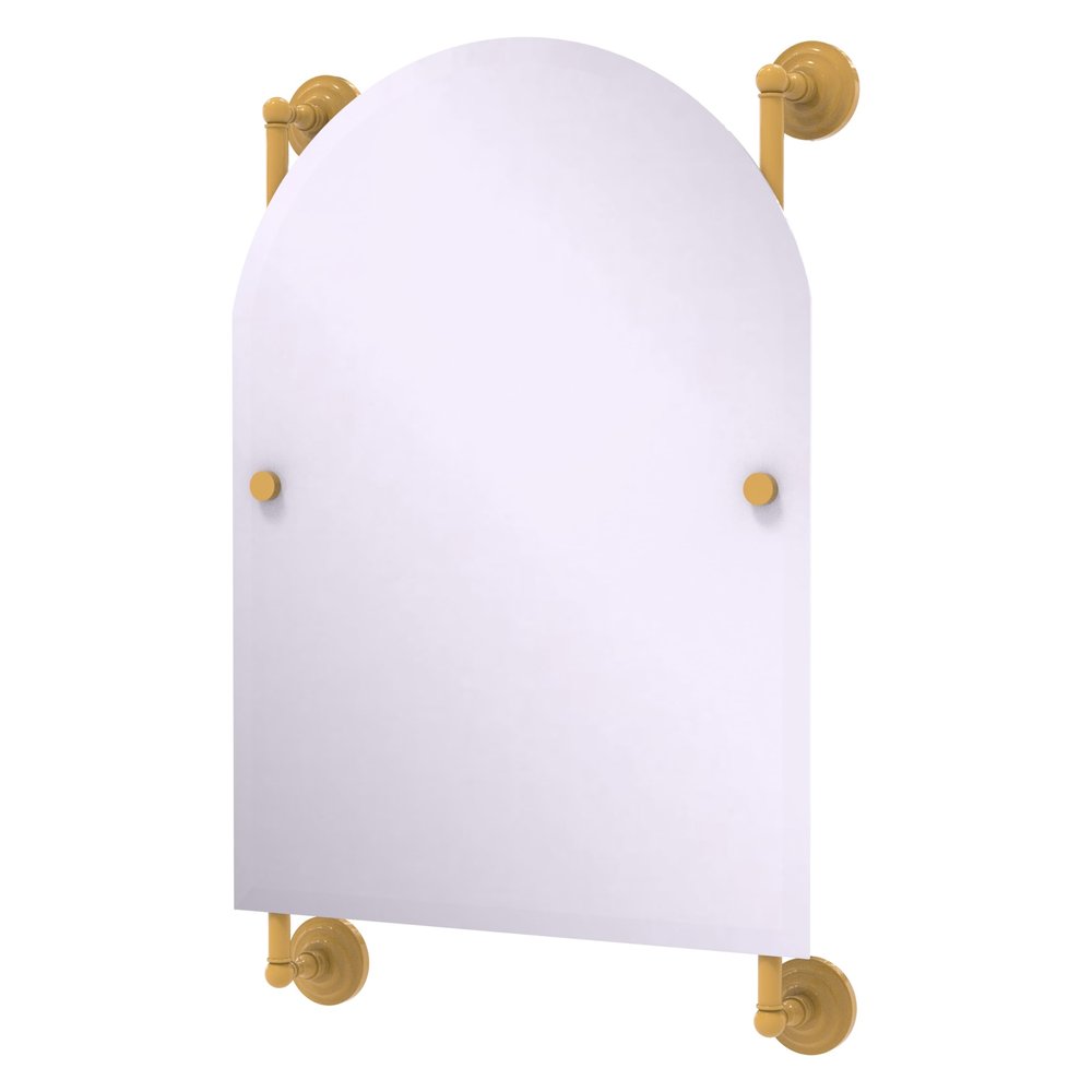 Allied Brass PQN-27-94-SGL Prestige Que Arched Top Frameless Rail Mounted Mirror, Spanish Gold
