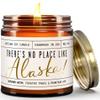 Alaska Gifts, Alaska Decor for Home - 'There's No Place Like Alaska Candle, w/Frosted Trees & Mountain Air I Alaska Souvenirs I Alaska State Gifts I 9oz Jar, 50Hr Burn, USA Made view 1