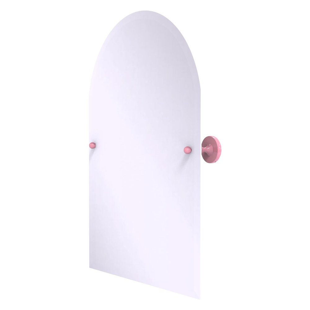 Allied Brass SL-94-PNK Shadwell Collection Frameless Arched Top Tilt Mirror with Beveled Edge, Pink