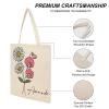 Custom Birth Flower Tote Bag Floral Shopping Bags Personalized Botanical Canvas Tote Bag, Personalized Birthday Gift, Teacher Gift Canvas Bag, Teacher Appreciation Gift, Back To School Gift view 3