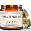 Kansas Gifts, Kansas Decor for Home - 'There's No Place Like Kansas Candle, w/Sunflower Fields & Fresh Air I Kansas Souvenirs I Kansas State Gifts I 9oz Jar, 50Hr Burn, USA Made view 1