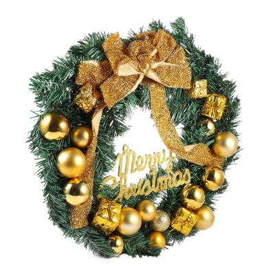 Amosfun 1pc Xmas Wreath Decoration Artificial Garland for Home Party Holiday Decor Cloth Material No Care Needed for Use