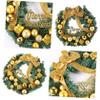 Amosfun 1pc Xmas Wreath Decoration Artificial Garland for Home Party Holiday Decor Cloth Material No Care Needed for Use view 3