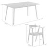 Armen Living Westmont Santana 5 Piece Black Wood Dining Table Set with Charcoal Fabric view 3