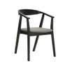 Armen Living Westmont Santana 5 Piece Black Wood Dining Table Set with Charcoal Fabric view 4