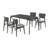 Armen Living Kalia 5 Piece Wood Dining Set in Gray Finish with Gray Fabric view 1