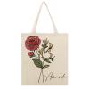 Bridesmaid Tote Bags with Birth Flower Custom Name Canvas Tote Bag Floral Art Grocery Shopping Eco Friendly Bags Casual Book Bag Custom Birthday Gift for Her, Mom, Best Friend view 1