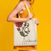Bridesmaid Tote Bags with Birth Flower Custom Name Canvas Tote Bag Floral Art Grocery Shopping Eco Friendly Bags Casual Book Bag Custom Birthday Gift for Her, Mom, Best Friend view 3