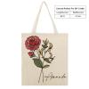 Bridesmaid Tote Bags with Birth Flower Custom Name Canvas Tote Bag Floral Art Grocery Shopping Eco Friendly Bags Casual Book Bag Custom Birthday Gift for Her, Mom, Best Friend view 4
