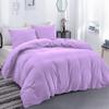 Rich Home 3 Piece Cotton Duvet Cover Super King 120 x120 Lilac Solid Duvet Cover Set Zipper & Closure view 1