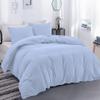 Rich Home 3 Piece Cotton Duvet Cover Palatial King 120 x98 Sky Blue Solid Duvet Cover Set Zipper & Closure view 1