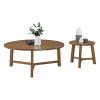 Alaterre Furniture Coffee Table and End Table 2 Piece Living Room Set - 44-Inch and 20-Inch Newbury Collection Living Room Tables (Pecan Finish) view 1