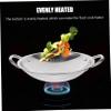 Abaodam Round Bottom Wok Pan Stainles Steel Everyday Pan Hot Pot Cookware Non-stick Surface Kitchen Supply view 3