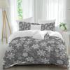 Debedcor Grey Christmas Snowflake Duvet Cover Full Size, White Winter Snowflake Xmas Comforter Cover with Zipper Closure, 3 Piece Bedding Sets 1 Duvet Cover 86x86 Inches and 2 Pillow Shams view 1