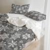 Debedcor Grey Christmas Snowflake Duvet Cover Full Size, White Winter Snowflake Xmas Comforter Cover with Zipper Closure, 3 Piece Bedding Sets 1 Duvet Cover 86x86 Inches and 2 Pillow Shams view 3