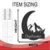 Metal Crescent Moon Mountain Wall Art | Moon and Mountain Metal Landscape | Metal Moon and Mountains Wall Decor | 15 Color Options 36 view 4