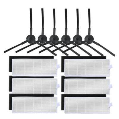 ConvOw Vacuum Cleaner Accessories Compatible for ILIFE A6 A4 A4s Sweeper Replacement Parts Pack of Hepa Filters Net & Side Brushes 517C