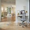Steelcase Think Office Chair - Ergonomic Work Chair - Lumbar Support - 4D Arms - Seagull Frame with 3D Knit Back - Lagoon Fabric with Wheels for Carpet Flooring view 2