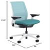 Steelcase Think Office Chair - Ergonomic Work Chair - Lumbar Support - 4D Arms - Seagull Frame with 3D Knit Back - Lagoon Fabric with Wheels for Carpet Flooring view 3