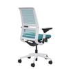 Steelcase Think Office Chair - Ergonomic Work Chair - Lumbar Support - 4D Arms - Seagull Frame with 3D Knit Back - Lagoon Fabric with Wheels for Carpet Flooring view 4