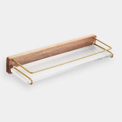 BAHELS Shower Caddy Acrylic Bathroom Vanity Cosmetics Wall Hanging Towel Storage Rack, Shower Caddy Shelf Organizer Bathroom Organizer (Color : A, Size : 40cm)
