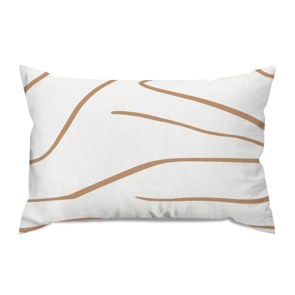 Boho Geometric Light Brown and Light Gray Pillow Covers 12x18in Farmhouse Linen Cushion Covers Outdoor for Couch Chair Home Decor for Family Friends