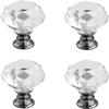 DubMag Cabinet Knobs with,Crystal Glass Door Drawer Knobs,Handle Drawer Knobs 4Pcs Crystal Handle Single Hole Transparent Door Handle Wardrobe Drawer Shoe Cabinet Diamond Small Handle view 1