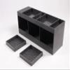 FixtureDisplays Condiment Organizer w/ (2) Drip Trays, 5 Compartments, Tabletop - Black 19707NEW-2D view 3