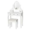 FEELIN Makeup Vanity Dressing Table with Mirror Five Drawer Single Stool Girl Modern Bedroom Vanity Table Home Decoration Bedroom Furniture Vanities for Makeup view 1