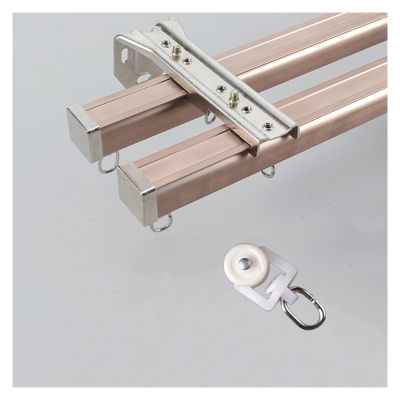 PQPQLI Curtain Single/Double Tracks Ceiling Or Wall Mounting, Room Divider Curtain Rods, for Hospital/clinics/Nursery(Color:Gold D,Size:1.2m/3.9ft)