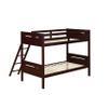Benjara Amey Wood Twin Bunk Bed with Angled Ladder, Guardrail, Slat Kit, Brown view 4