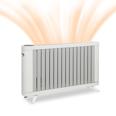 Clarfey 1500W White Convection Heater, Radiator Electric Heater with LED Touch Screen Control, Tip-over & Overheat Protection, 3 Heating Modes, Portable Panel Heater for Bedroom Home Office
