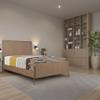 Benjara BM302724 Sea Wood Queen Size Bed with Woven Cane Design Open Panel & 4 Slats Brown view 2