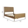 Benjara BM302724 Sea Wood Queen Size Bed with Woven Cane Design Open Panel & 4 Slats Brown view 3
