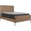 Benjara BM302724 Sea Wood Queen Size Bed with Woven Cane Design Open Panel & 4 Slats Brown view 4
