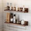 BAHELS Shower Caddy Bathroom Solid Wood Shelf, Bathroom Towel Rack, Washstand Wall-Mounted Cosmetic Storage Shelf Bathroom Organizer (Size : 45CM with Towel bar) view 4