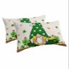 BOBOWUNY St. Patrick's Day Pillow Covers King Size 2 Pack, Soft Bed Throw Pillowcases Breathable Cooling Long Lumbar Body Pillow Sham Cover for Bed Sofa 20x36 Green Lucky Clover Golden Gnomes view 1