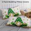 BOBOWUNY St. Patrick's Day Pillow Covers King Size 2 Pack, Soft Bed Throw Pillowcases Breathable Cooling Long Lumbar Body Pillow Sham Cover for Bed Sofa 20x36 Green Lucky Clover Golden Gnomes view 3