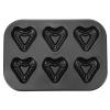 DECHOUS 6 Heart Shaped Muffin Pan, Mini Heart Silicone Mold for Baking, Shaped Cake Pans Muffin Pan Chocolate Mold for Cookies Candy Baking view 1