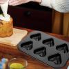DECHOUS 6 Heart Shaped Muffin Pan, Mini Heart Silicone Mold for Baking, Shaped Cake Pans Muffin Pan Chocolate Mold for Cookies Candy Baking view 2