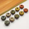 retro knobsbrass handles Handle Drawer Knobs 4 Pack Drawer Cabinet Door Handle Leopard Print Pumpkin Knob Cabinet Wardrobe Single Hole Retro Handle Green Ancient-Leopard Green ( Color : Qingguleopar view 4
