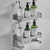 BAHELS Shower Caddy Shower Caddy Bathroom Shelf, Bathroom Vanity Cosmetic Storage Rack with Towel Bar Wall Mounted Bathroom Organizer (Size : Gray 2 layers with rod 30CM) view 1