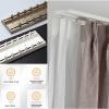 ELZEM Ceiling Curtain Double Track (2ft-20ft/70cm-600cm) Ceiling Mounted Heavy-Duty Curtain Rail for Privacy Living Room Bedroom Drop Ceiling Shower (Color : B-Champagne, Size : 125cm) view 2