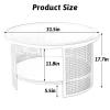 Round Glass Coffee Table With Storage Small Coffee Tables For Living Room Marble Shelf Modern Coffee Table With Metal Frame Small Rattan Side Table For Living Room Bedroom Home Office ( Color : Clear view 3