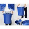 PBENO Outdoor Ttrash Can Outdoor Trash Can Round Trash Can Plastic Sanitation Trash Can with Lid Garbage Recycling Trash Can Storage Barrel Commercial Trash Can view 3