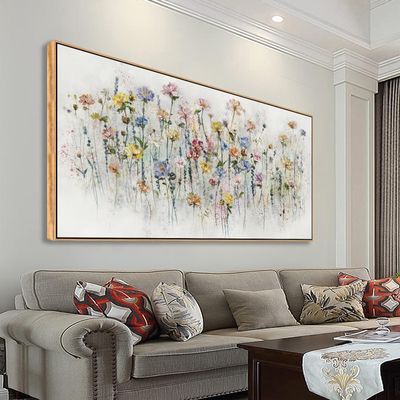 Wall Art Watercolor Wildflowers Canvas Wall Decor for Living Room Bedroom Bathroom Kitchen Office Bar Dining Room Ready to Hang Framed 30x58inch