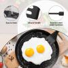 2 PackKunovo Small Spatula for Nonstick Cookware Mini Spatulas for kitchen Use,Heat-Resistant Silicone Thin Spatula Cooking Baking (Black-R) view 3